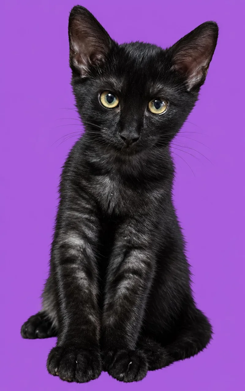 A baby medium-sized female Smoke Domestic Short Hair cat named Annie for adoption in Houston, TX