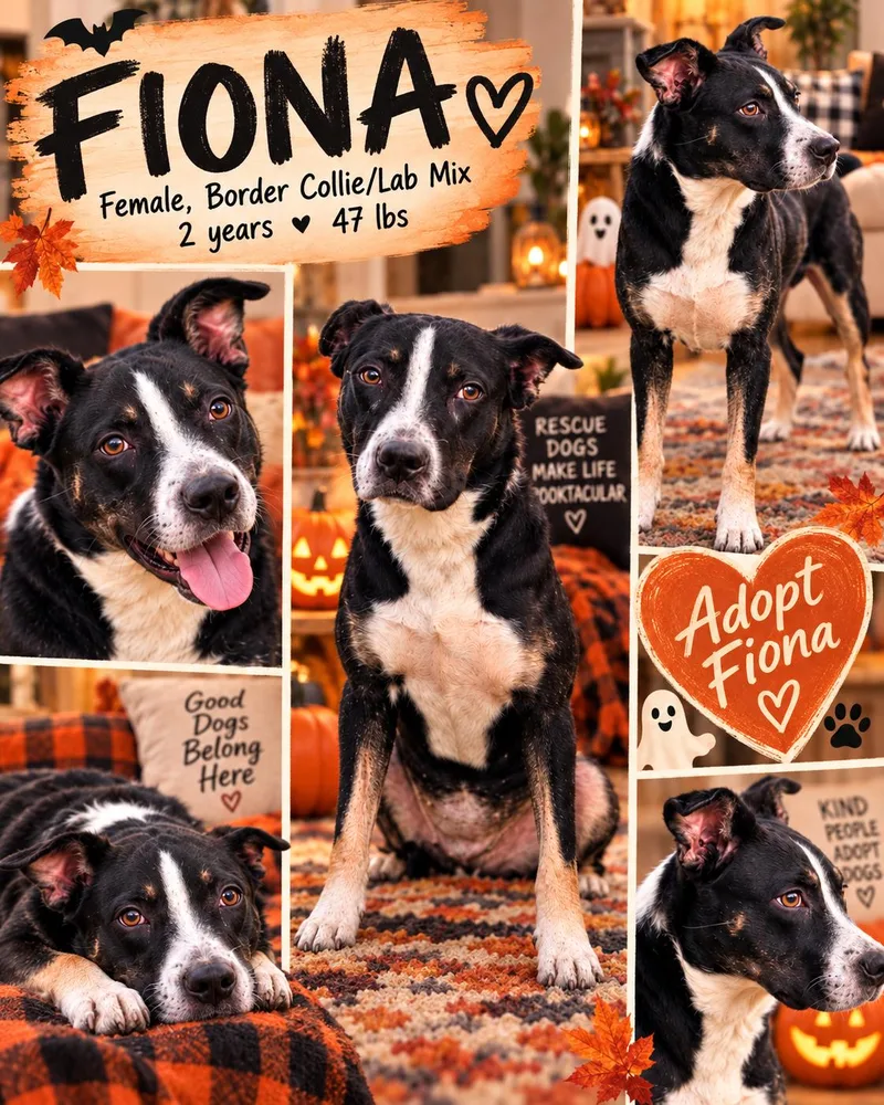 An adult medium-sized female Border Collie dog named Fiona for adoption in Jackson, TN