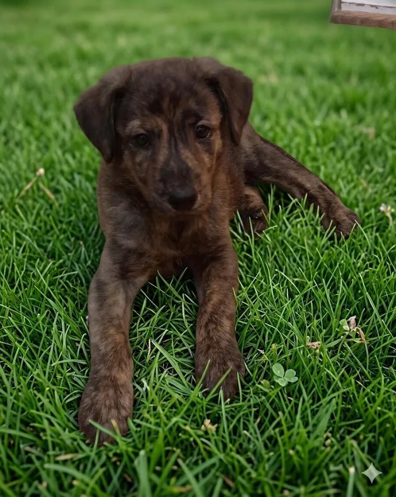 A baby medium-sized male Plott Hound dog named Aero for adoption in Cary, NC