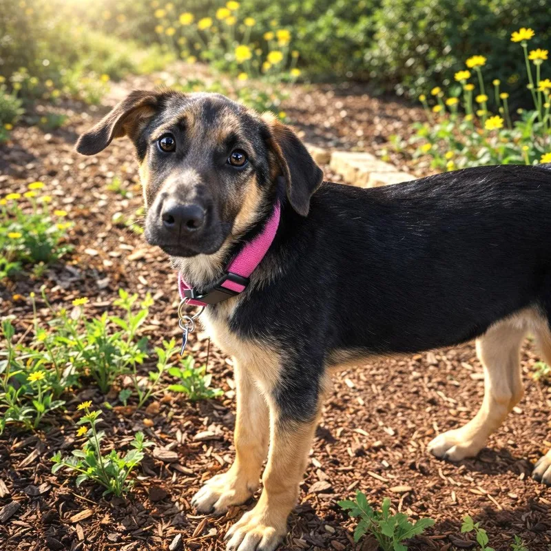 A baby medium-sized female Black German Shepherd Dog dog named Sequoia for adoption in Boerne, TX
