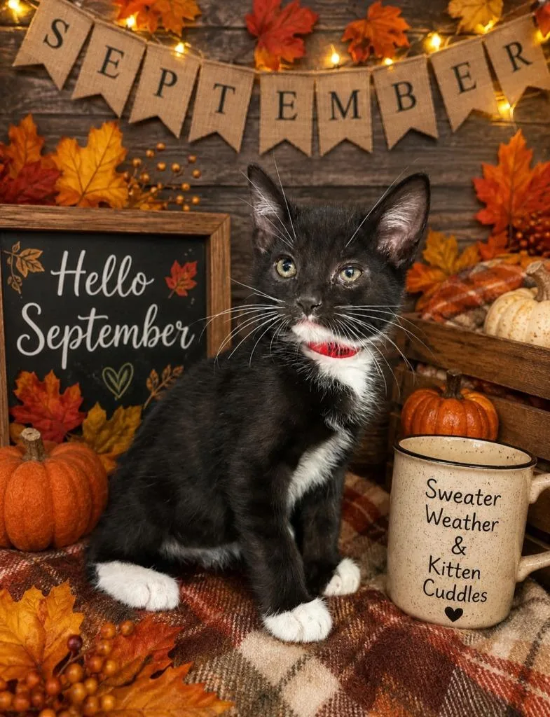 A baby small-sized male Domestic Short Hair cat named Pauley for adoption in Washington Court House, OH