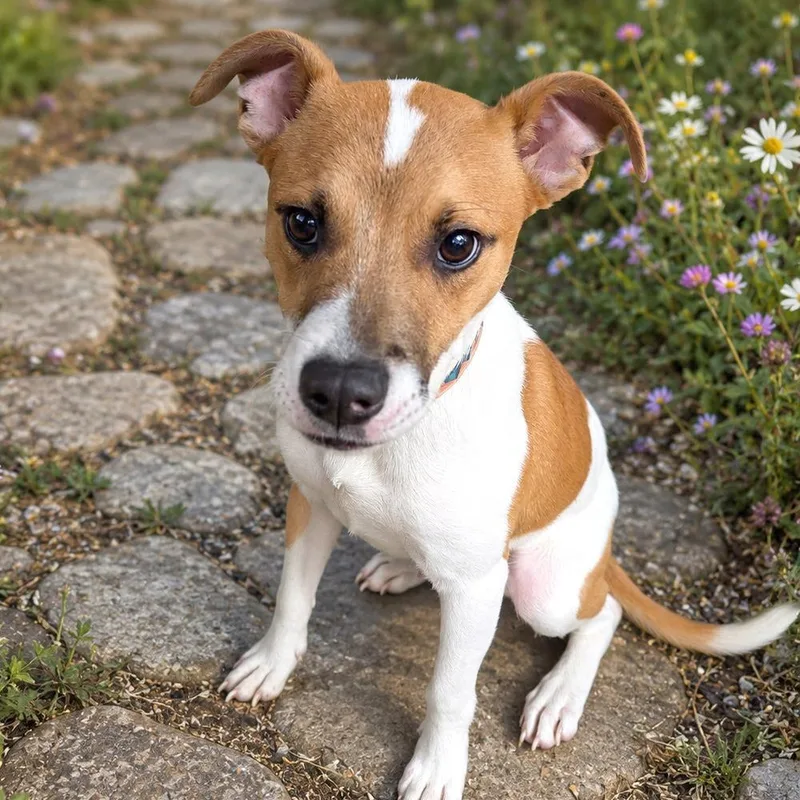 A young small-sized male White / Cream Boston Terrier dog named Gilly for adoption in Boerne, TX