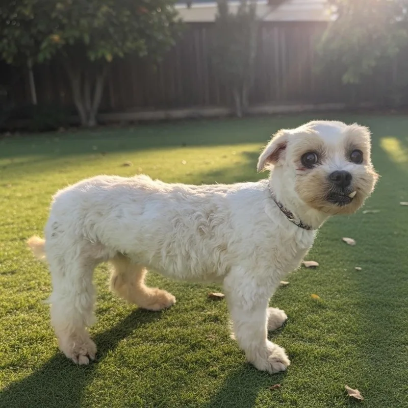 An adult small-sized female Maltese dog named Topsy . Lb for adoption in Fort Myers, FL