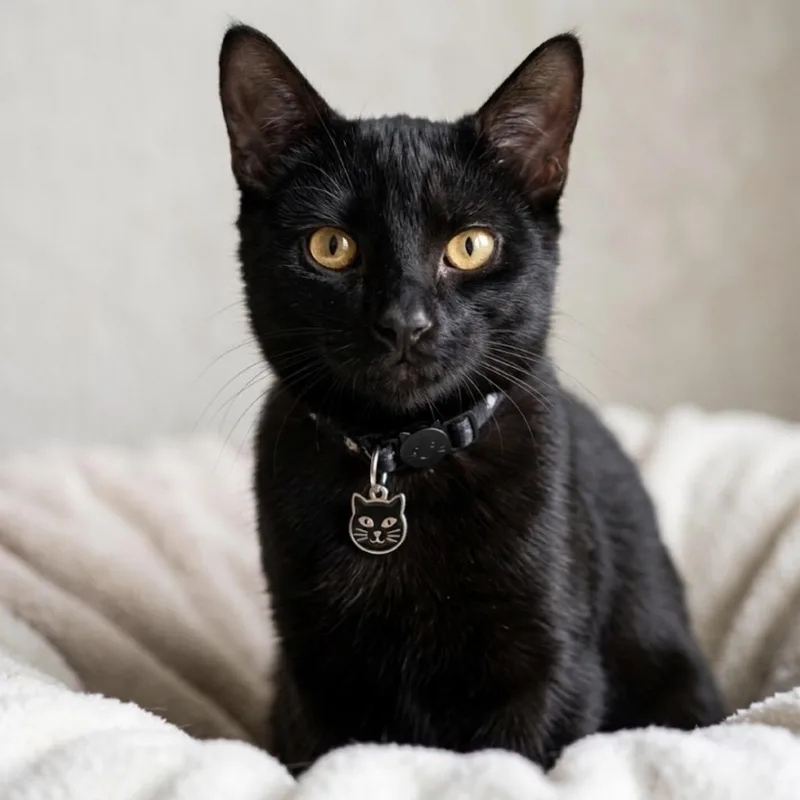 A young small-sized female Black Domestic Short Hair cat named Tiny for adoption in Mocksville, NC