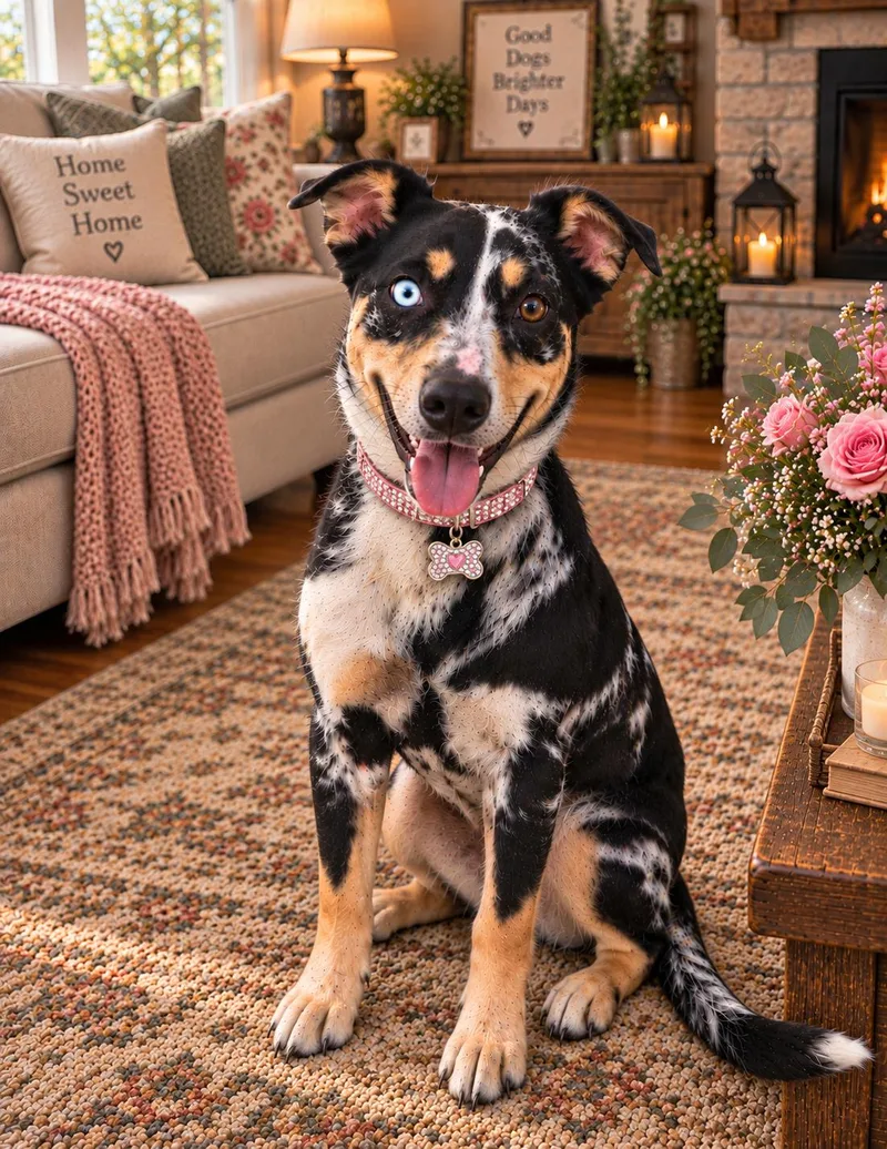 A young medium-sized female Catahoula Leopard Dog dog named Miss Peaches for adoption in Farmington, MO