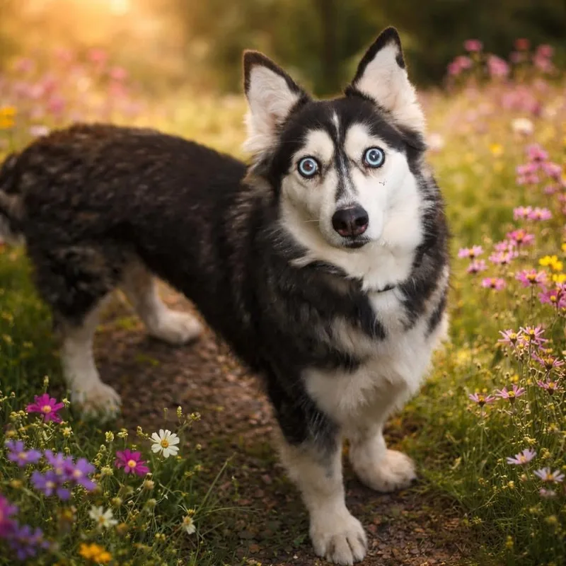 An adult medium-sized female Pomsky dog named Jacky for adoption in Anniston, AL