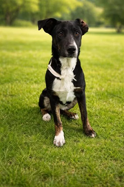 A young medium-sized female Australian Cattle Dog / Blue Heeler dog named Lucy for adoption in Lancaster, CA