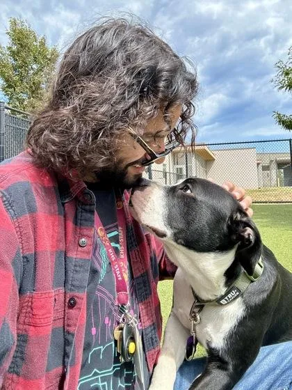 A young large-sized male Black Mixed Breed dog named Goofy Goober for adoption in Wichita, KS