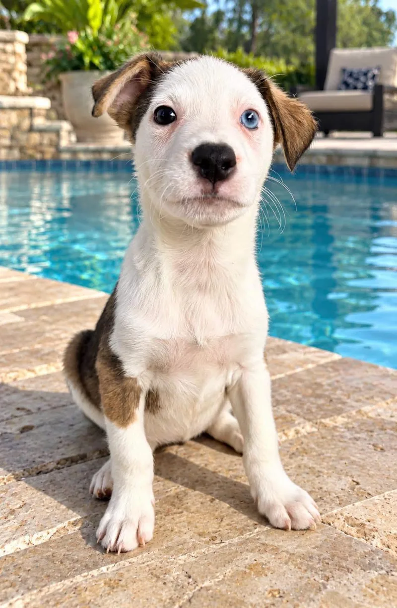 A baby medium-sized female American Bulldog dog named Brinley for adoption in Lutz, FL