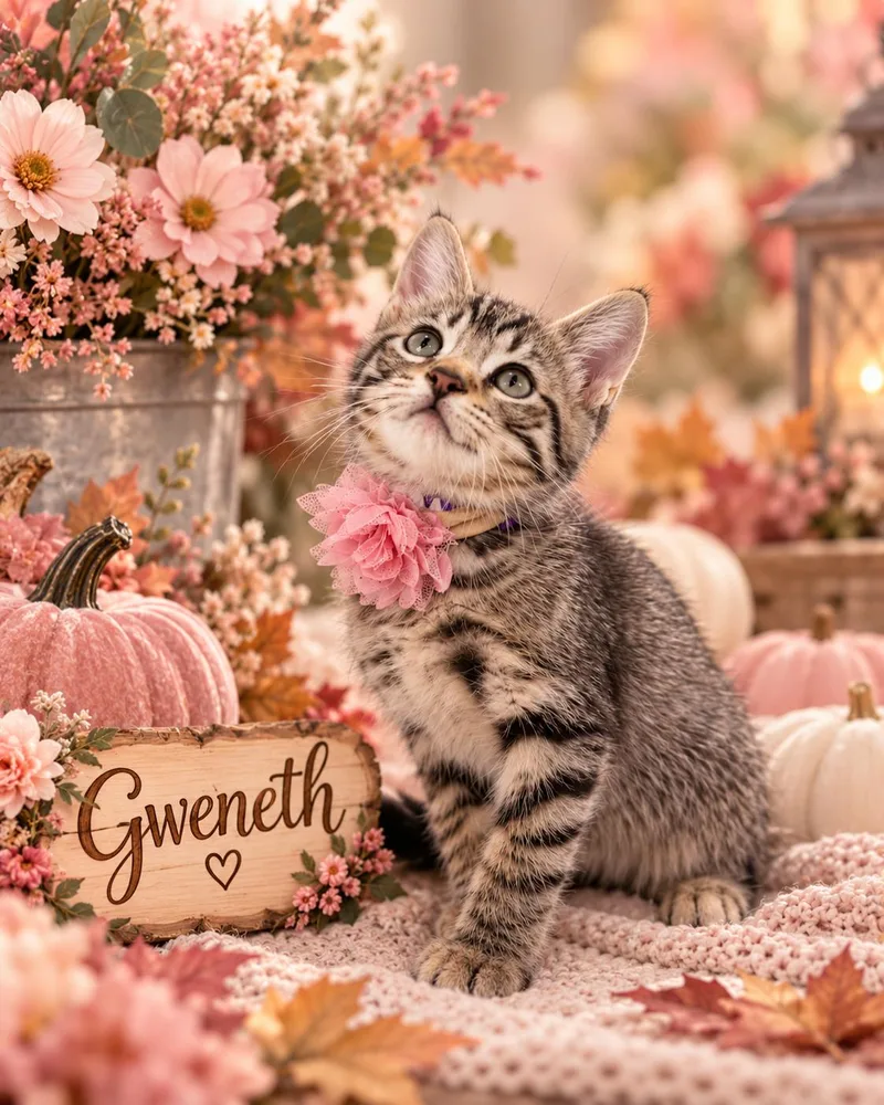 A baby medium-sized female Domestic Short Hair cat named Gweneth for adoption in Tavares, FL