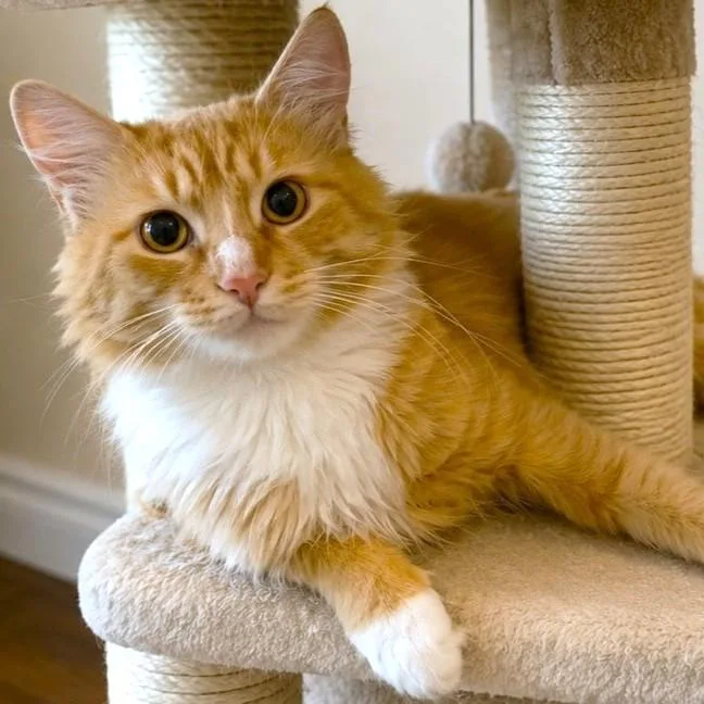 A baby large-sized male Buff & White Maine Coon cat named Prince William  Maine for adoption in Danbury, CT