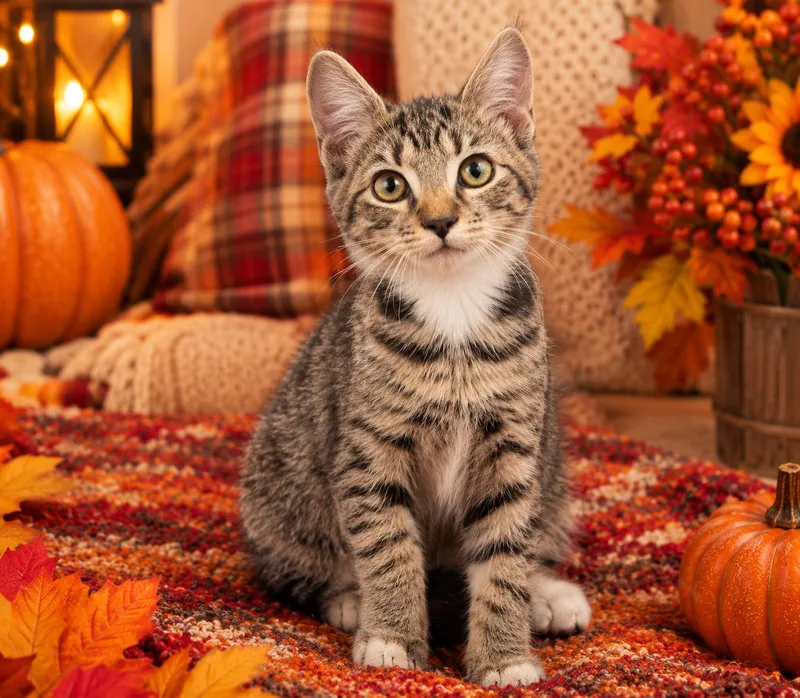 A young small-sized male Tabby (Tiger Striped) Domestic Short Hair cat named Dodge for adoption in Seven Valleys, PA