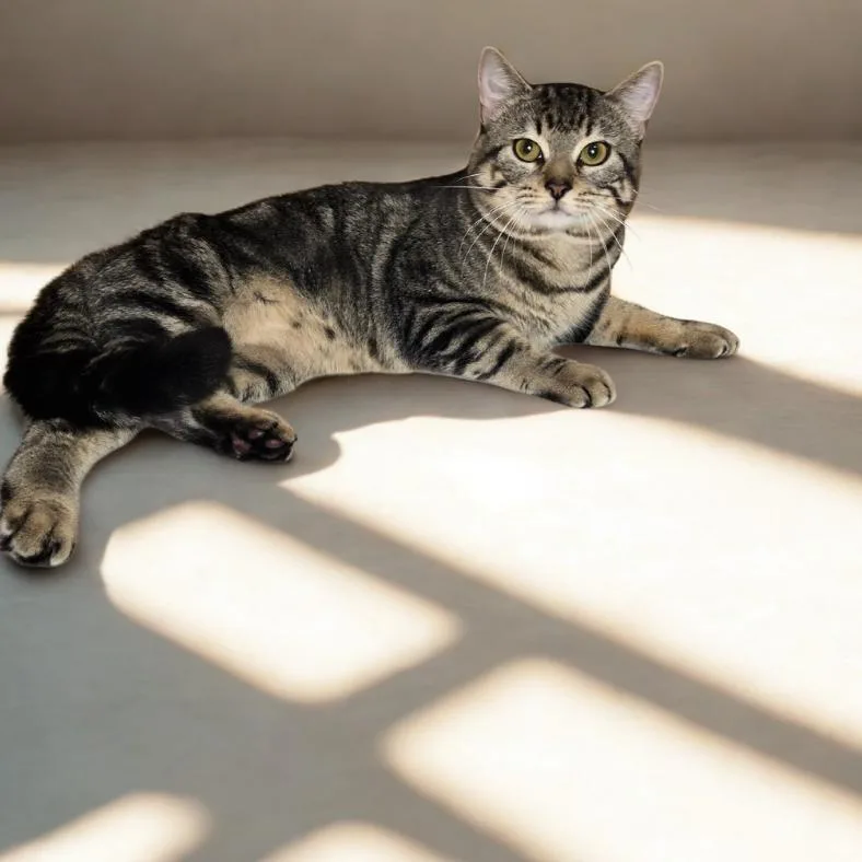 A young medium-sized male Tabby (Brown / Chocolate) Domestic Short Hair cat named Oliver for adoption in Gonzales, LA