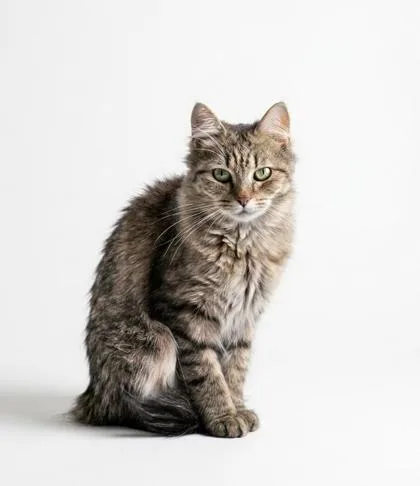 A young small-sized female Domestic Medium Hair cat named Flora for adoption in Cumming, GA