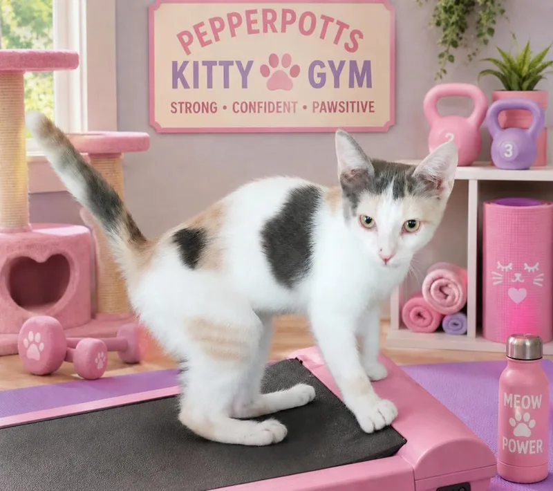A baby small-sized female Domestic Short Hair cat named Pepper Potts for adoption in Dallas, TX