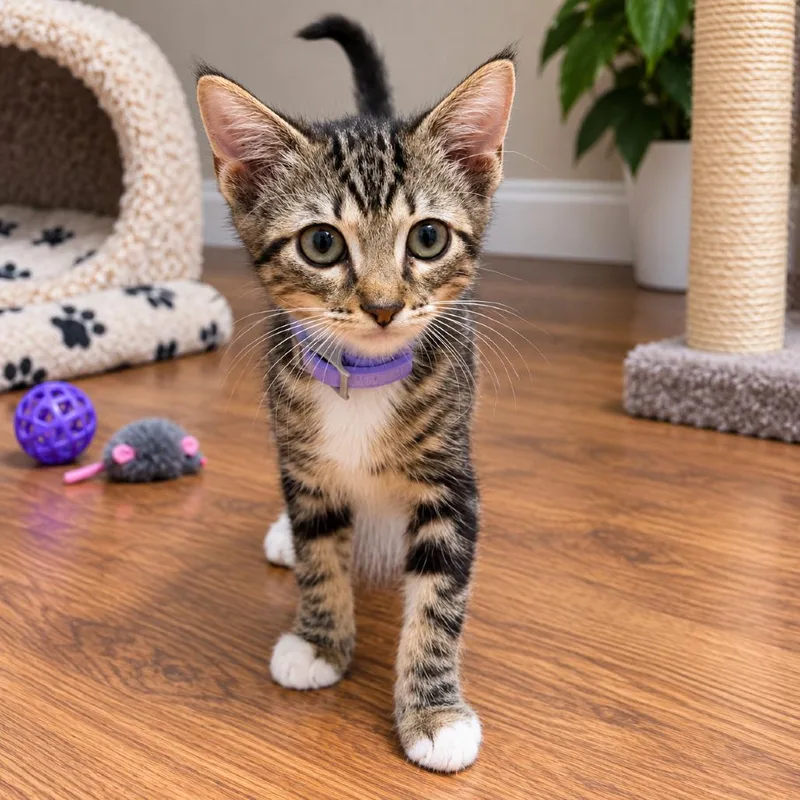 A baby small-sized female Brown / Chocolate Domestic Short Hair cat named Sally for adoption in Tustin, CA