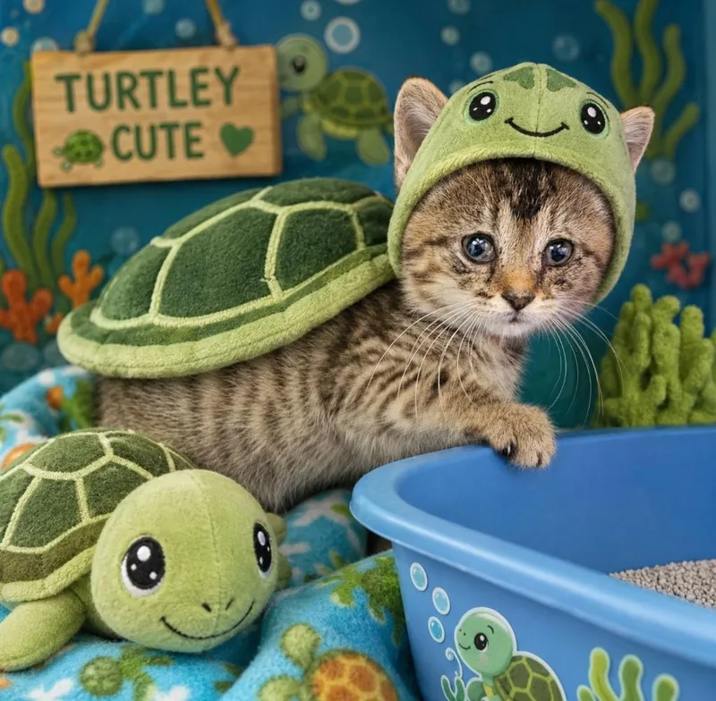 A baby small-sized female Domestic Short Hair cat named Turtle for adoption in Washington Court House, OH