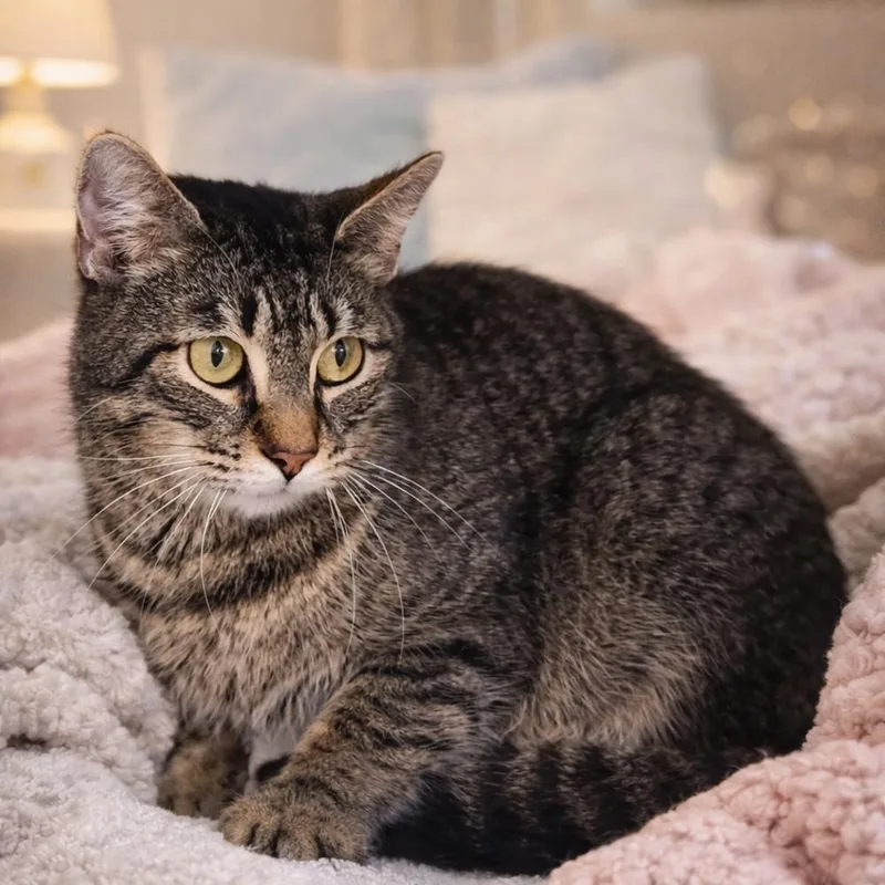 An adult medium-sized female Domestic Short Hair cat named Brownie Sundae for adoption in Dallas, TX