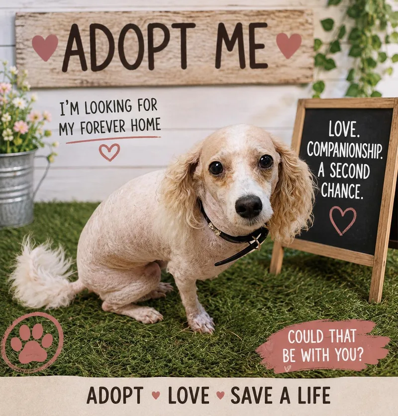 An adult small-sized female Miniature Poodle dog named Peaches for adoption in Fairfield, IA