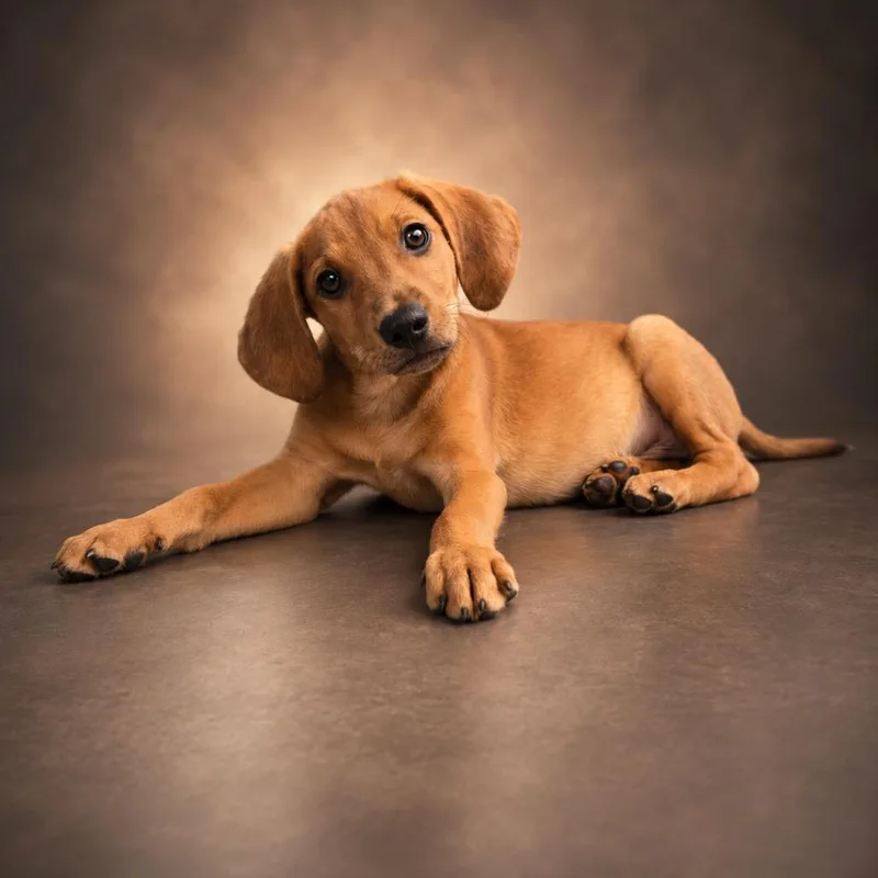 A baby small-sized male Yellow / Tan / Blond / Fawn Coonhound dog named Huck for adoption in Newport, TN