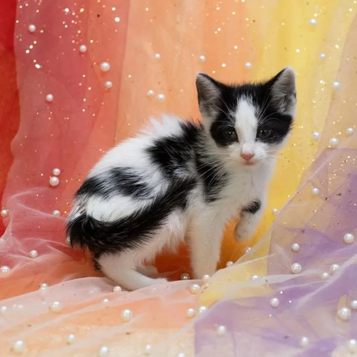 A baby small-sized female Black Domestic Short Hair cat named IvoryC for adoption in East Saint Louis, IL