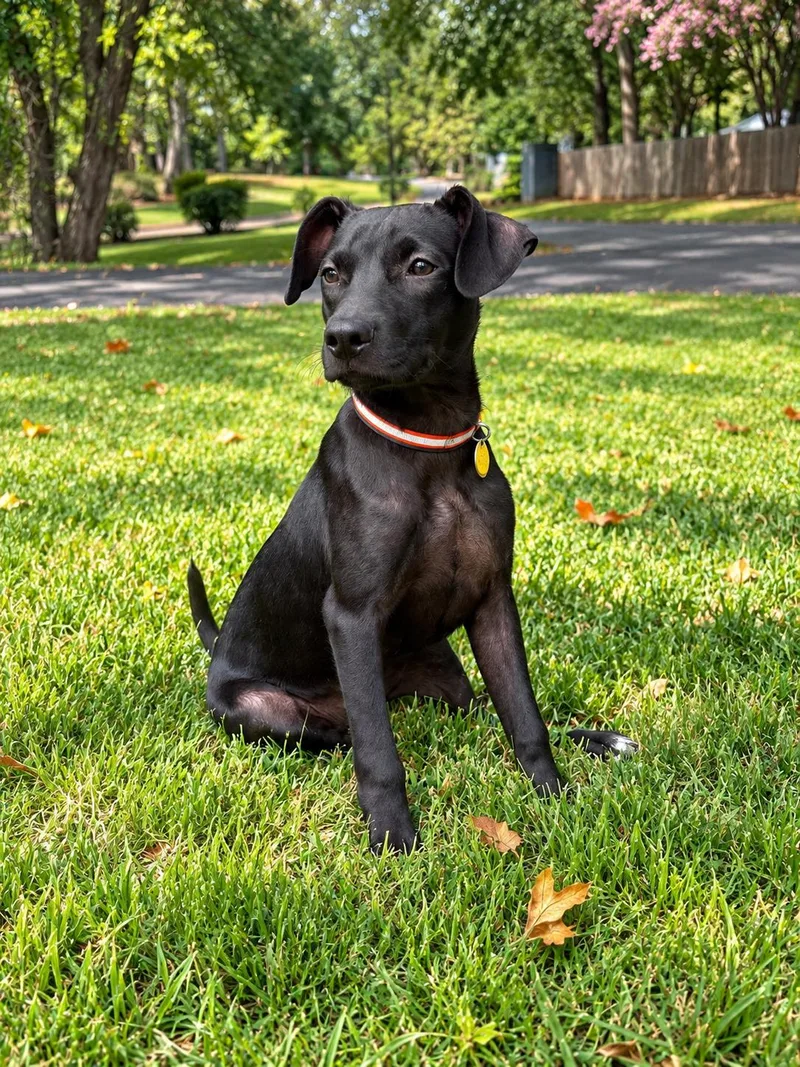 A baby medium-sized female Black Labrador Retriever dog named Moana for adoption in Park Forest, IL