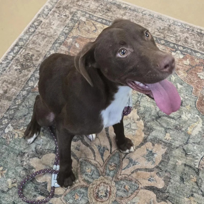 A young medium-sized female Brown / Chocolate Labrador Retriever dog named Alice for adoption in Xenia , OH