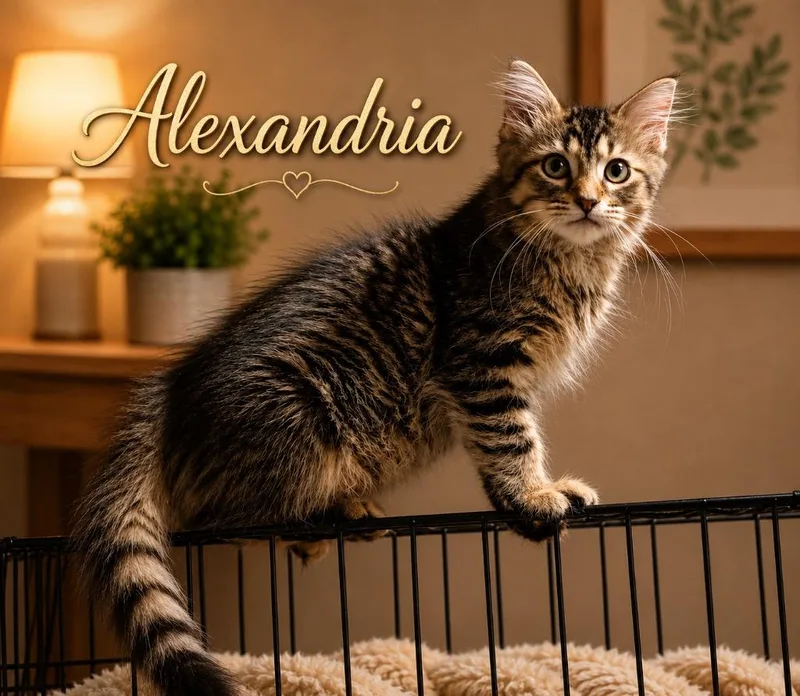 A baby large-sized female Domestic Short Hair cat named Alexandria for adoption in Dalton, GA