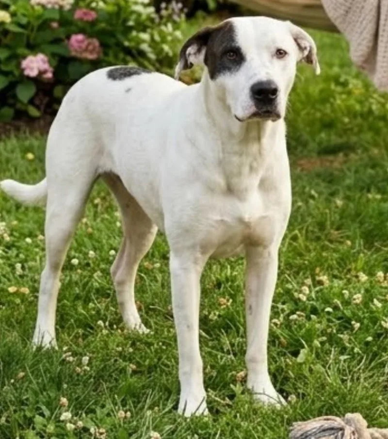 An adult medium-sized male White / Cream Pointer dog named Ares for adoption in Manning, SC