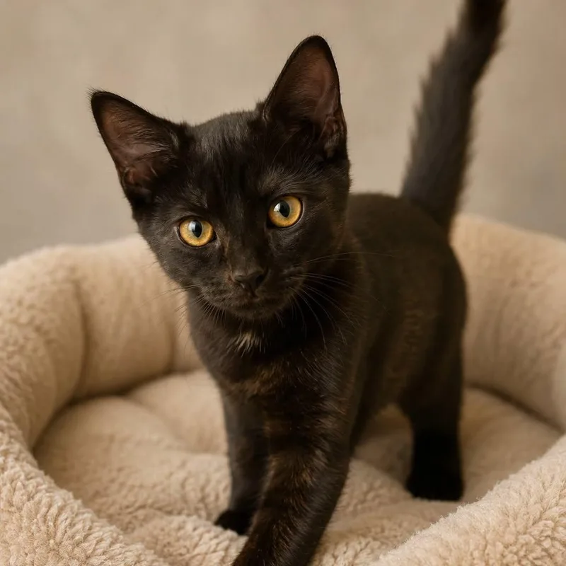 A baby medium-sized female Black Mixed Breed dog named Fable for adoption in Cranston, RI