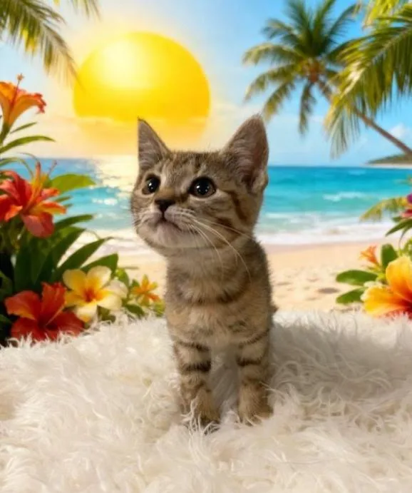 A baby small-sized female Tabby (Brown / Chocolate) Domestic Short Hair cat named Snap for adoption in Tehachapi, CA