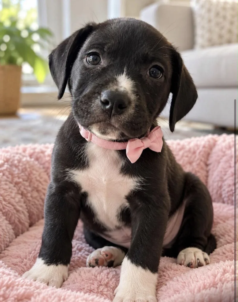 A baby medium-sized female American Bulldog dog named Reese for adoption in Margate, FL