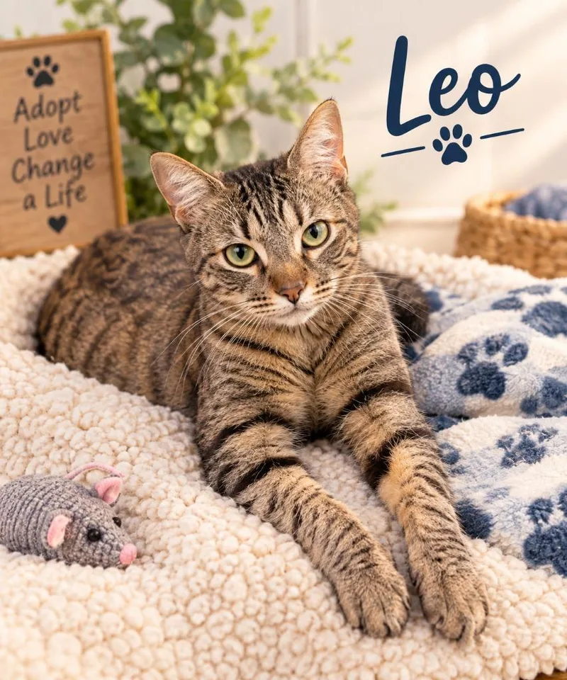 A young medium-sized male Domestic Short Hair cat named Leo for adoption in Richland Hills, TX