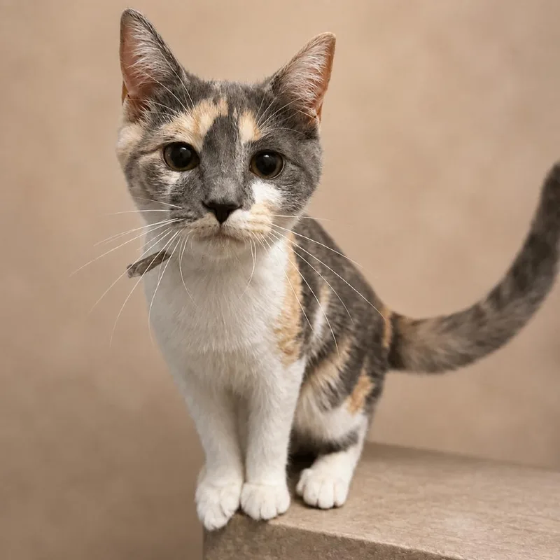 A young small-sized female Domestic Short Hair cat named Mazel for adoption in Hopewell, VA