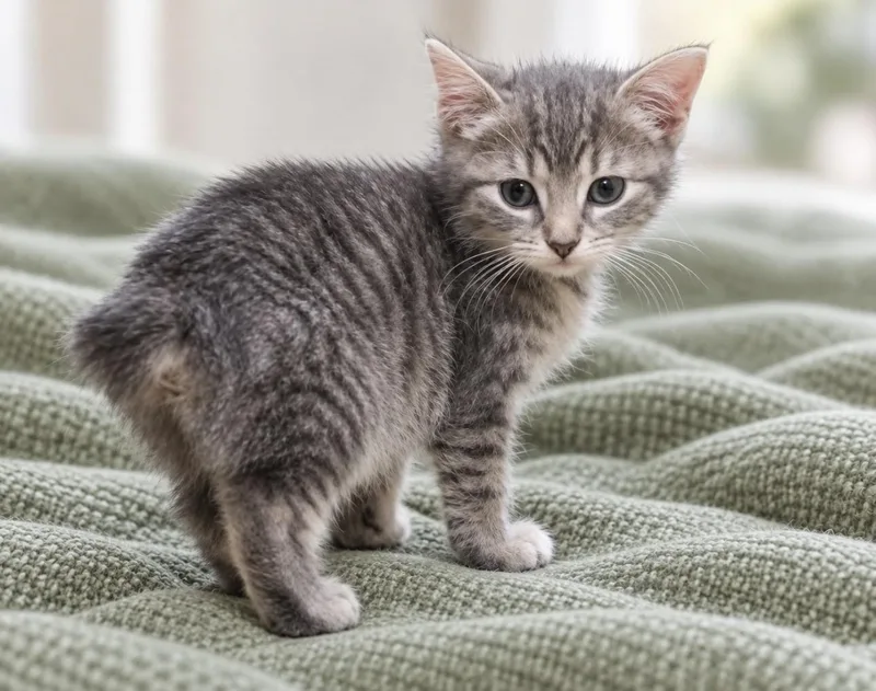 A baby medium-sized female American Bobtail cat named Nani for adoption in Youngstown, OH