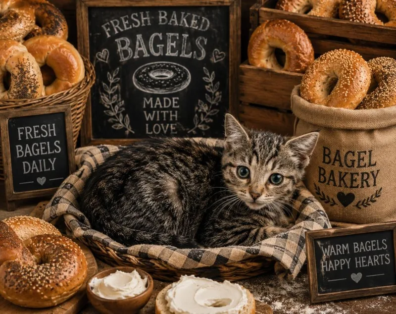 A baby small-sized male Domestic Short Hair cat named Bagel for adoption in Washington Court House, OH