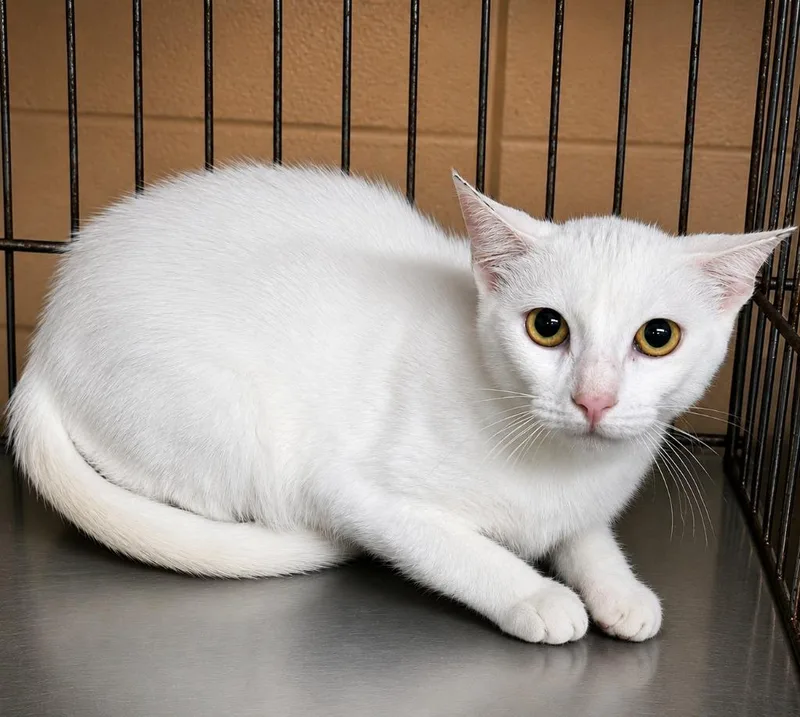 A young medium-sized female Domestic Short Hair cat named Delta for adoption in Gautier, MS