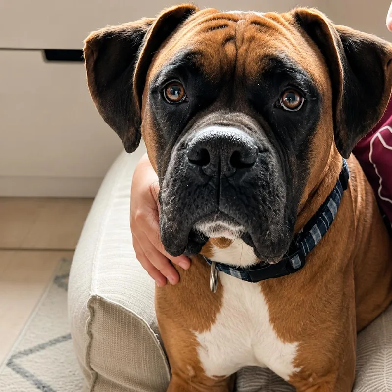 An adult large-sized male Boxer dog named Blazer for adoption in McMinnville, OR