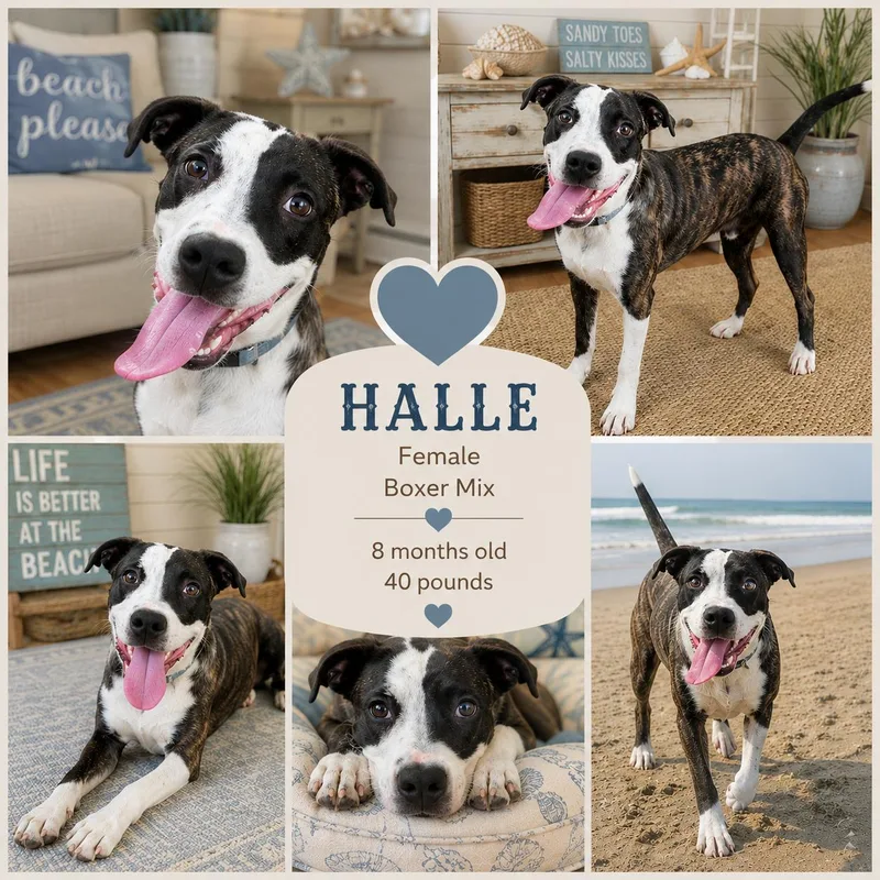 A young medium-sized female Boxer dog named Halle for adoption in Jackson, TN