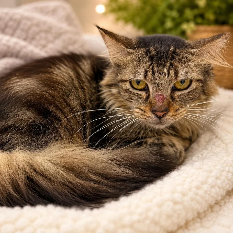 An adult medium-sized female Brown / Chocolate Domestic Medium Hair cat named Misty for adoption in Sarasota, FL