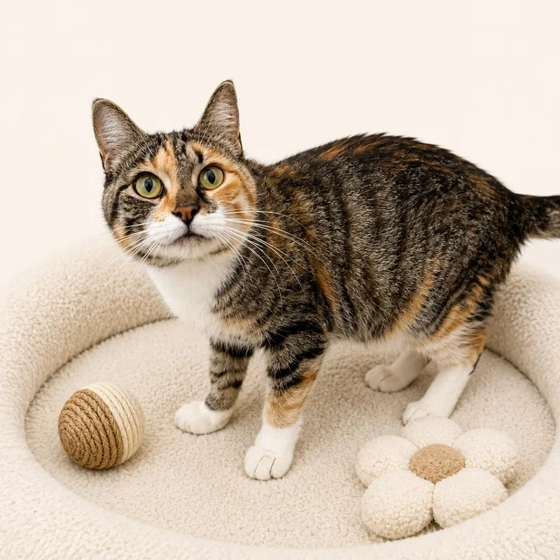 A young medium-sized female Calico Domestic Short Hair cat named Whiskers for adoption in Redwood Falls, MN