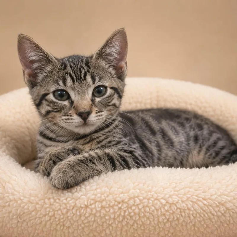 A baby medium-sized female Domestic Short Hair cat named Brie for adoption in Cranston, RI