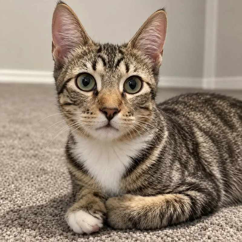 A baby medium-sized male Brown / Chocolate Domestic Short Hair cat named Dr WeebleWobbles for adoption in Austin, TX