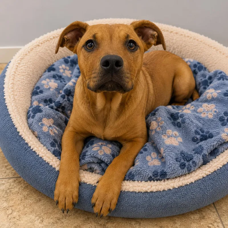 A baby medium-sized female Red / Chestnut / Orange Mixed Breed dog named Judith for adoption in Cranston, RI