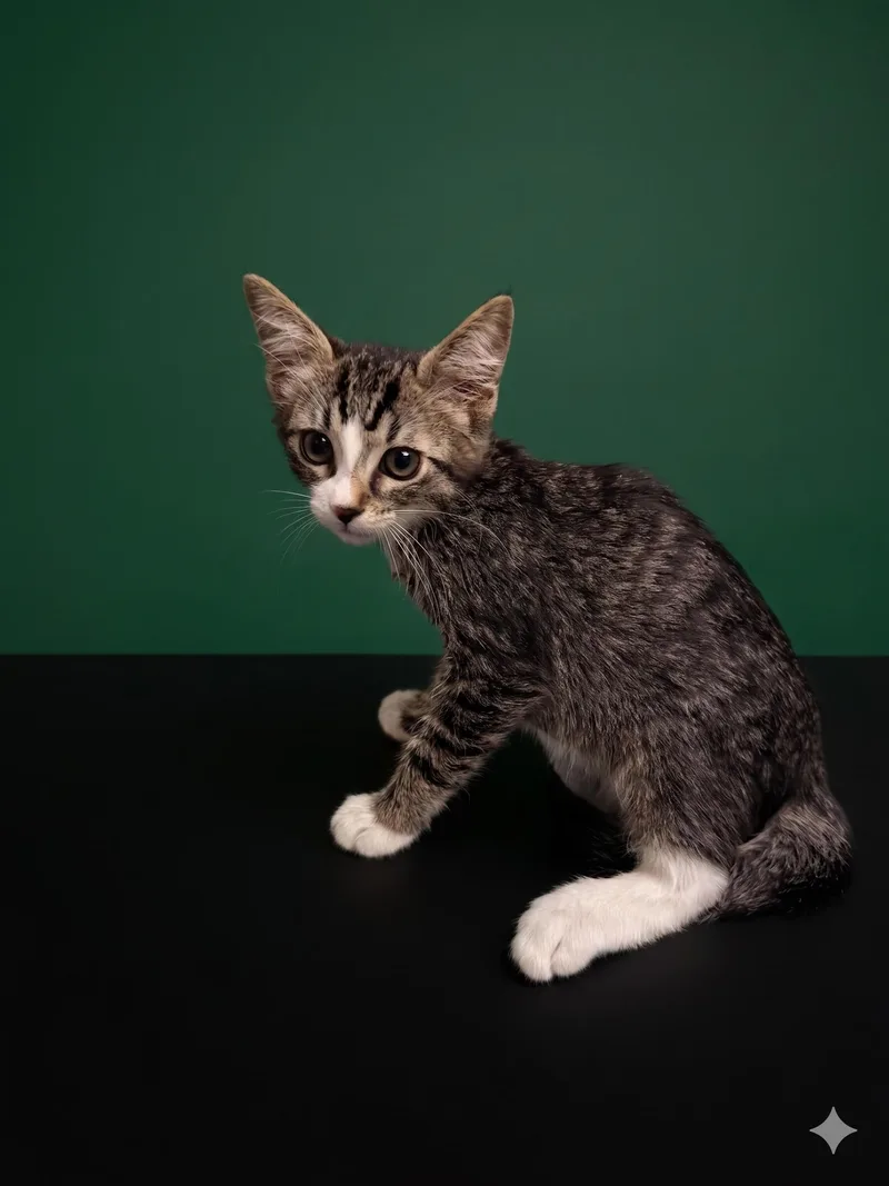 A baby small-sized male Domestic Short Hair cat named Channing for adoption in Los Angeles, CA