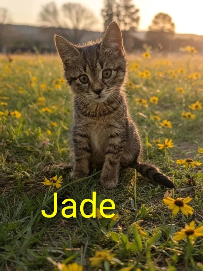 A baby small-sized female Domestic Short Hair cat named Jade for adoption in Jim Thorpe, PA