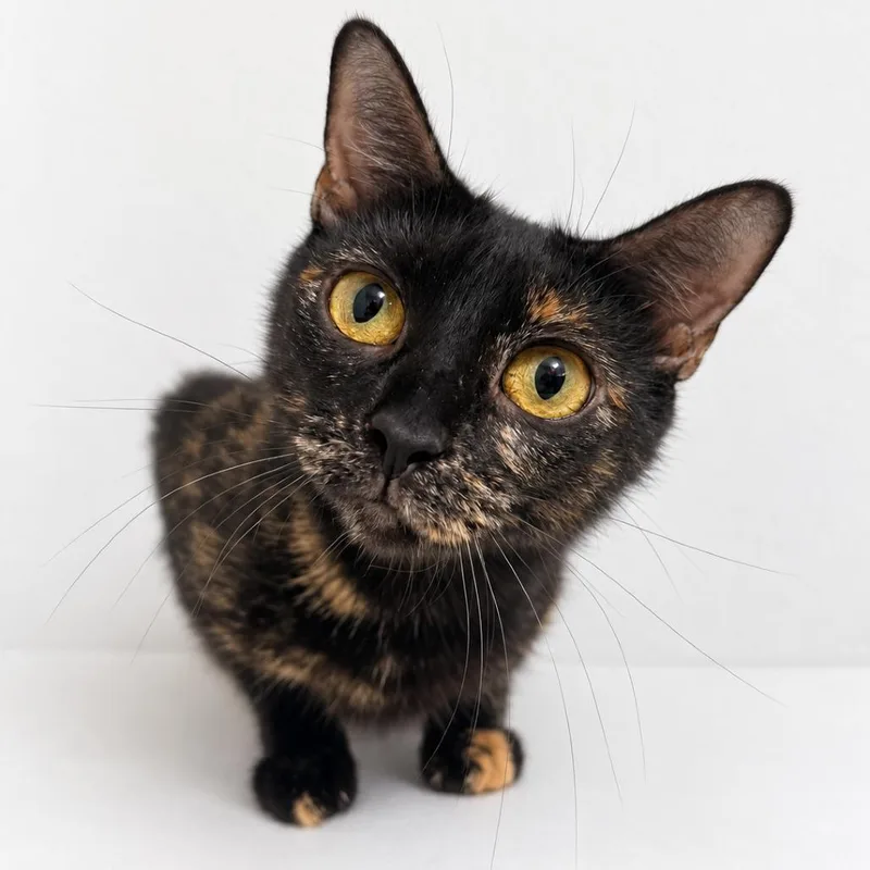 An adult medium-sized female Black Domestic Short Hair cat named Amy Lee for adoption in Austin, TX