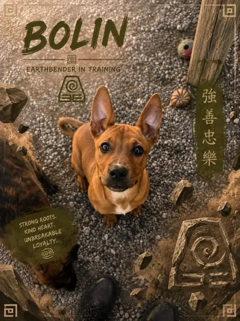 A baby large-sized male Tricolor (Brown, Black, & White) Black Mouth Cur dog named Bolin for adoption in Bryson City, NC