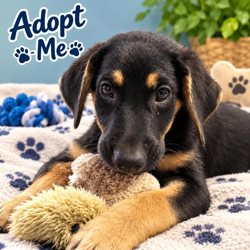 A baby medium-sized male Black Collie dog named Funky for adoption in South Elgin, IL
