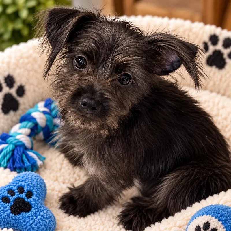 A baby small-sized female Black Terrier dog named Willow J for adoption in Antioch, CA